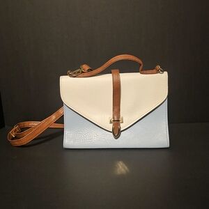 Chic White and Light Blue Crossbody Bag